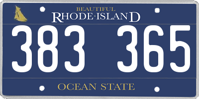 RI license plate 383365