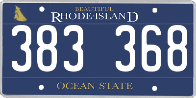 RI license plate 383368