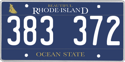 RI license plate 383372