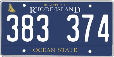 RI license plate 383374