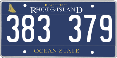 RI license plate 383379