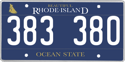 RI license plate 383380