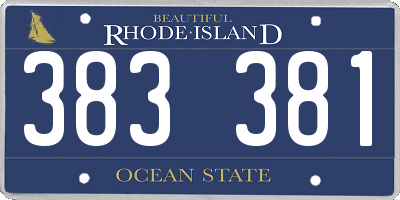 RI license plate 383381