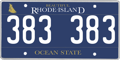 RI license plate 383383