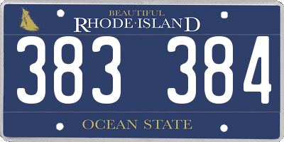 RI license plate 383384