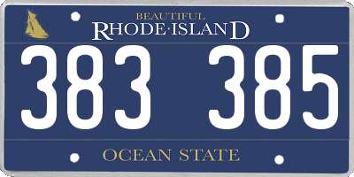 RI license plate 383385