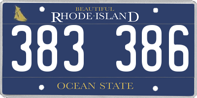 RI license plate 383386