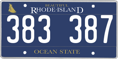 RI license plate 383387