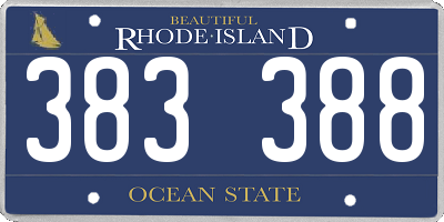 RI license plate 383388