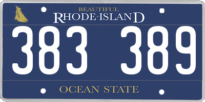 RI license plate 383389