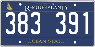 RI license plate 383391