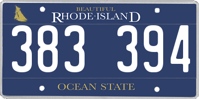 RI license plate 383394