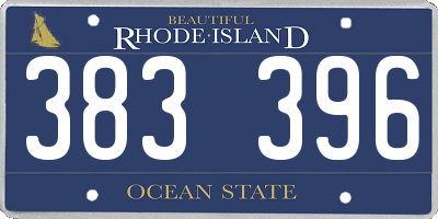 RI license plate 383396