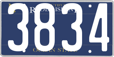 RI license plate 3834