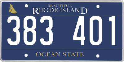 RI license plate 383401