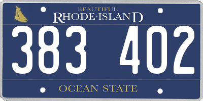 RI license plate 383402