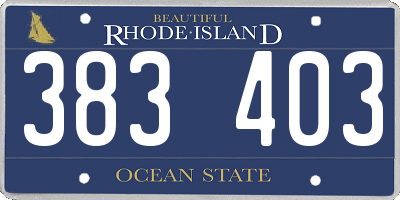 RI license plate 383403