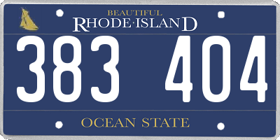RI license plate 383404