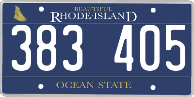 RI license plate 383405