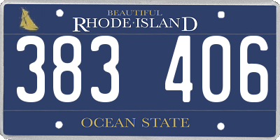 RI license plate 383406
