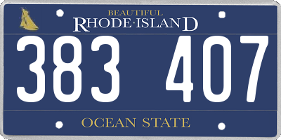 RI license plate 383407