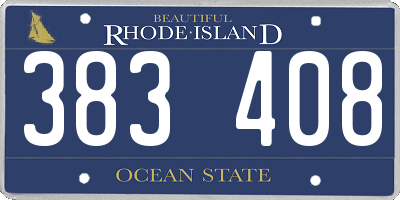 RI license plate 383408