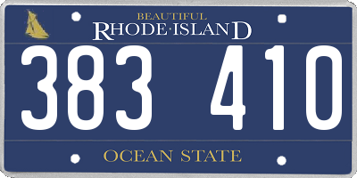 RI license plate 383410