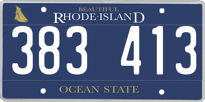 RI license plate 383413
