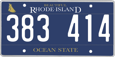 RI license plate 383414