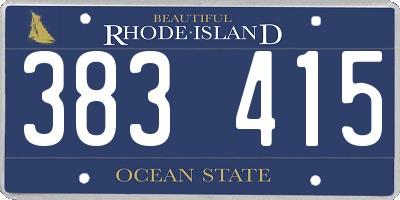 RI license plate 383415