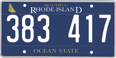 RI license plate 383417