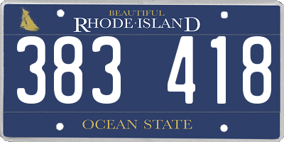 RI license plate 383418