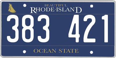 RI license plate 383421