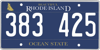 RI license plate 383425