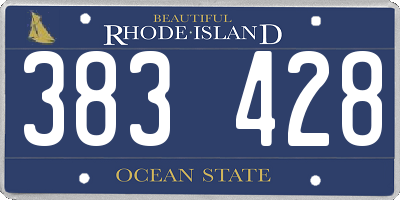 RI license plate 383428