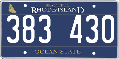 RI license plate 383430