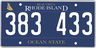 RI license plate 383433