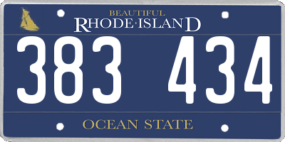 RI license plate 383434