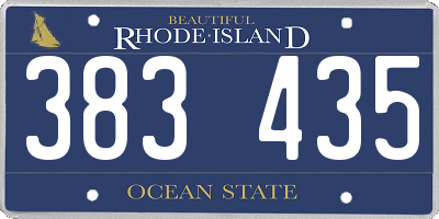 RI license plate 383435