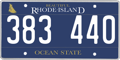 RI license plate 383440