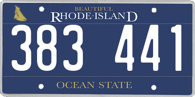 RI license plate 383441