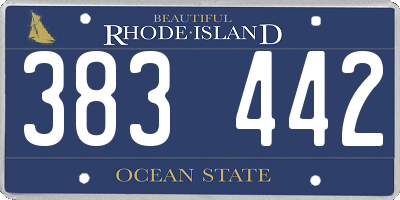 RI license plate 383442
