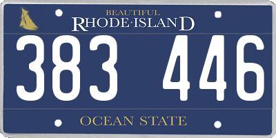 RI license plate 383446