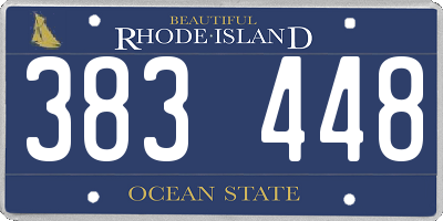 RI license plate 383448