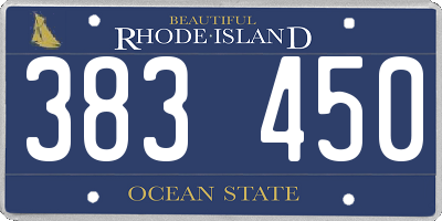 RI license plate 383450