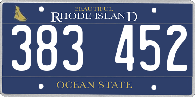 RI license plate 383452