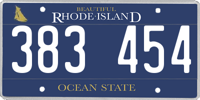 RI license plate 383454
