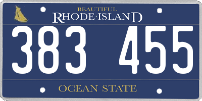 RI license plate 383455