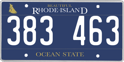 RI license plate 383463