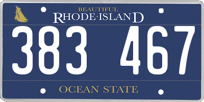 RI license plate 383467
